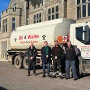 Left to right:  Richard Whittington, technical sales manager - commercial, Baxi, Doug Hughes, Oil4Wales fuel tanker driver Alex Jennings and Oil4Wales sales rep Kevin Price.