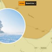 The snow warning around Welshpool has been upgraded to amber.