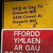 The road closure signs