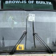 The Browns of Builth bus is believed to be the vehicle damaged by a brick, which prompted police action and which we reported on in July 2020.
