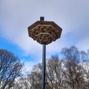 The nesting tower at  Llandrindod Wells Lake Local Nature Reserve.