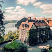 Lake Vyrnwy Hotel and Spa along with its spectacular view of the reservoir.
