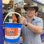 Andrew 'Rab' Tanswell will be carrying a bucket from Newtown to Dorset raising money for Stand Up To Cancer.
