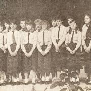 Caereinion High School pupils sang the Ode of Welcome at the 1988 Urdd Eisteddfod opening ceremony in Newtown.