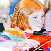 Harriot Titley performs at the Little Big Noise event in Welshpool in 2004.