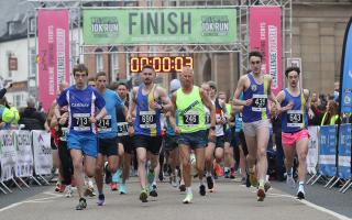 Welshpool 10k Run..Pictured are runners at the start.Picture by Phil Blagg Photography..PB025-2022-32.