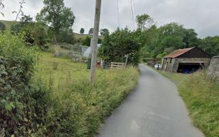 The road towards Clyrun Fach near Llansilin - from Google Streetview.